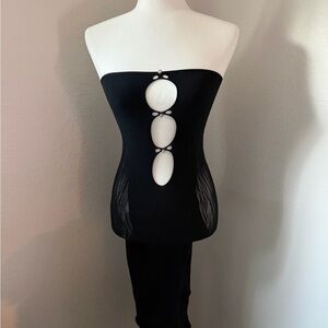 White Fox Boutique Black Strapless Maxi Dress